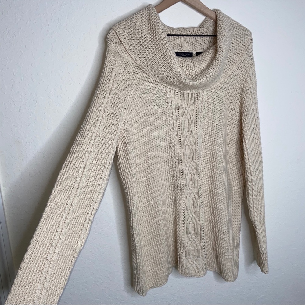Jeanne Pierre Cable Knit Cowl Neck Sweater - Picture 4 of 8